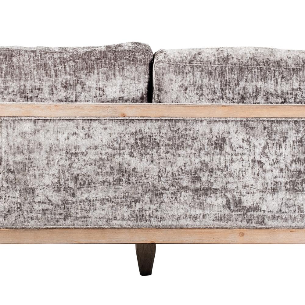 Mila Chenille and Wood Base Sofa